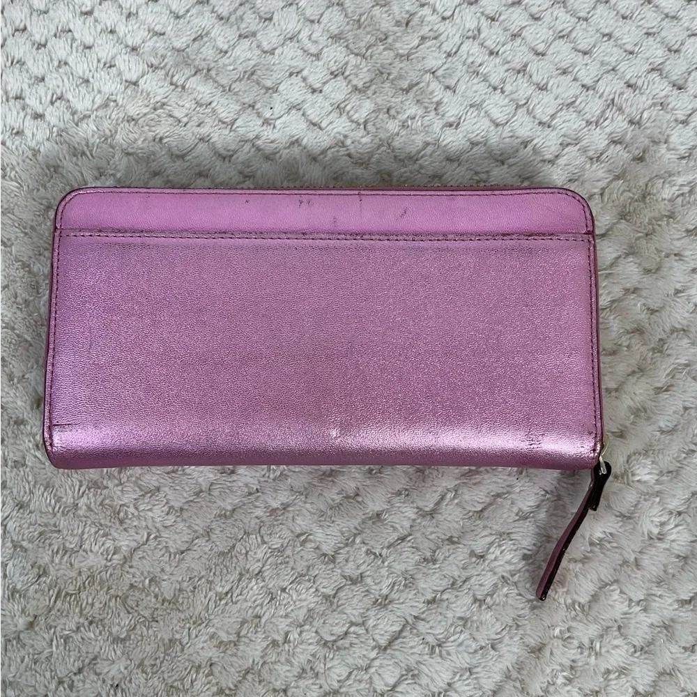 Kate Spade Fluorescent Pink Zip Around Wallet